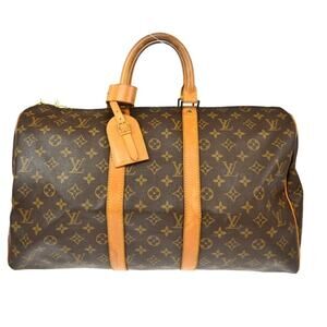 AUTHENTIC LOUIS VUITTON KEEPALL 45 DUFFLE TRAVEL HANDBAG MONOGRAM SP0950